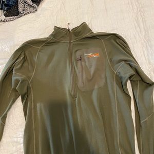 Sitka Mid Weight Half zip in Large Pyrite